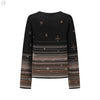 SWAYING 25 Early Spring V-neck snowflake jacquard pullover / straight pants SW-SW25PS1T13-HEI Black top SW25PS1T13 SW25PS3B11